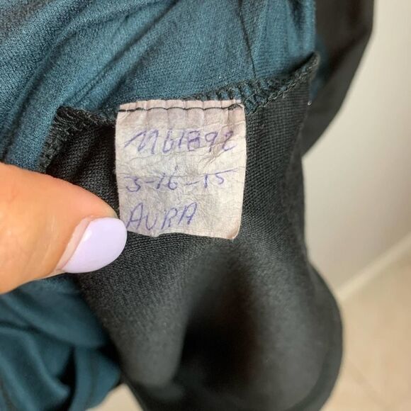 Fifth & Park mini Dress Bodycon Solid Green 3/4 Quarter Sleeve Round Neck size L - Picture 6 of 8